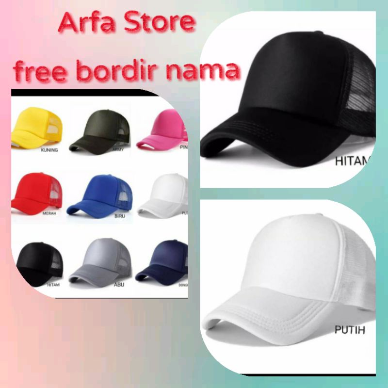 Topi Jaring Dewasa Free Bordir Nama