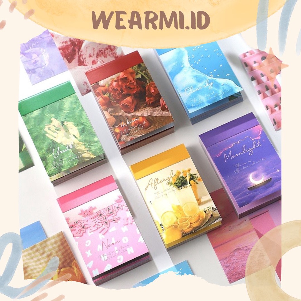 

50 Lembar Sticker Buku Pack Colorfull Words Pemandangan Vintage Flower Pack Paper Aesthetic scrapbook Jurnal Bujo DIY