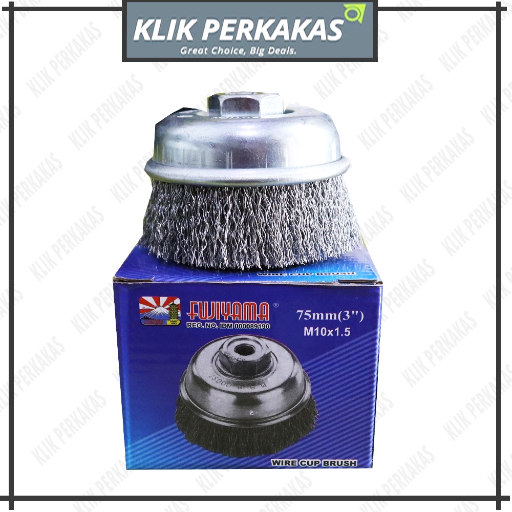Sikat Kawat Mangkok Gerinda / Cup Brush 3&quot; FUJIYAMA sikat kawat gerinda