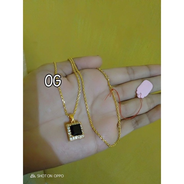 kalung nori liontin permata merah mewah sepuhan ems24k