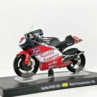 DIECAST MINIATUR DCS403 MOTOGP LEO MODELS VALENTINO ROSSI 1998 APRILIA RSW250
