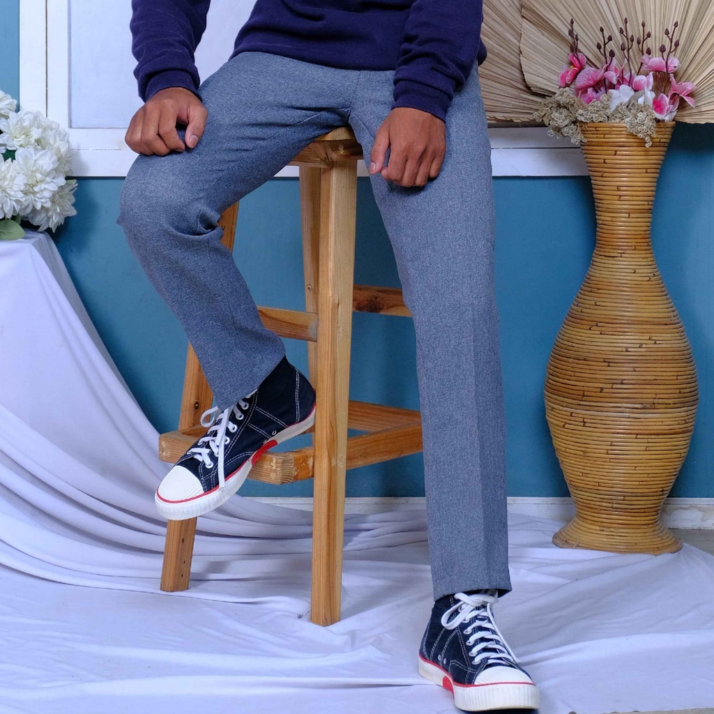 KIMSTAR Celana Kantor Formal Kerja Bahan Dasar Pria Slimfit HITAM PRODUK PREMIUM 1