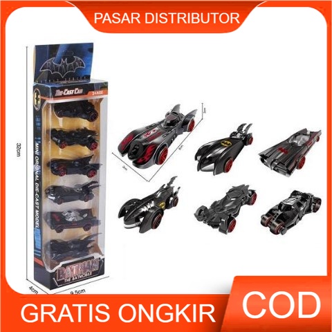 Mainan Anak THE BATMOBILE ISI 6 Mobil Batman Die Cast Car Set Batman