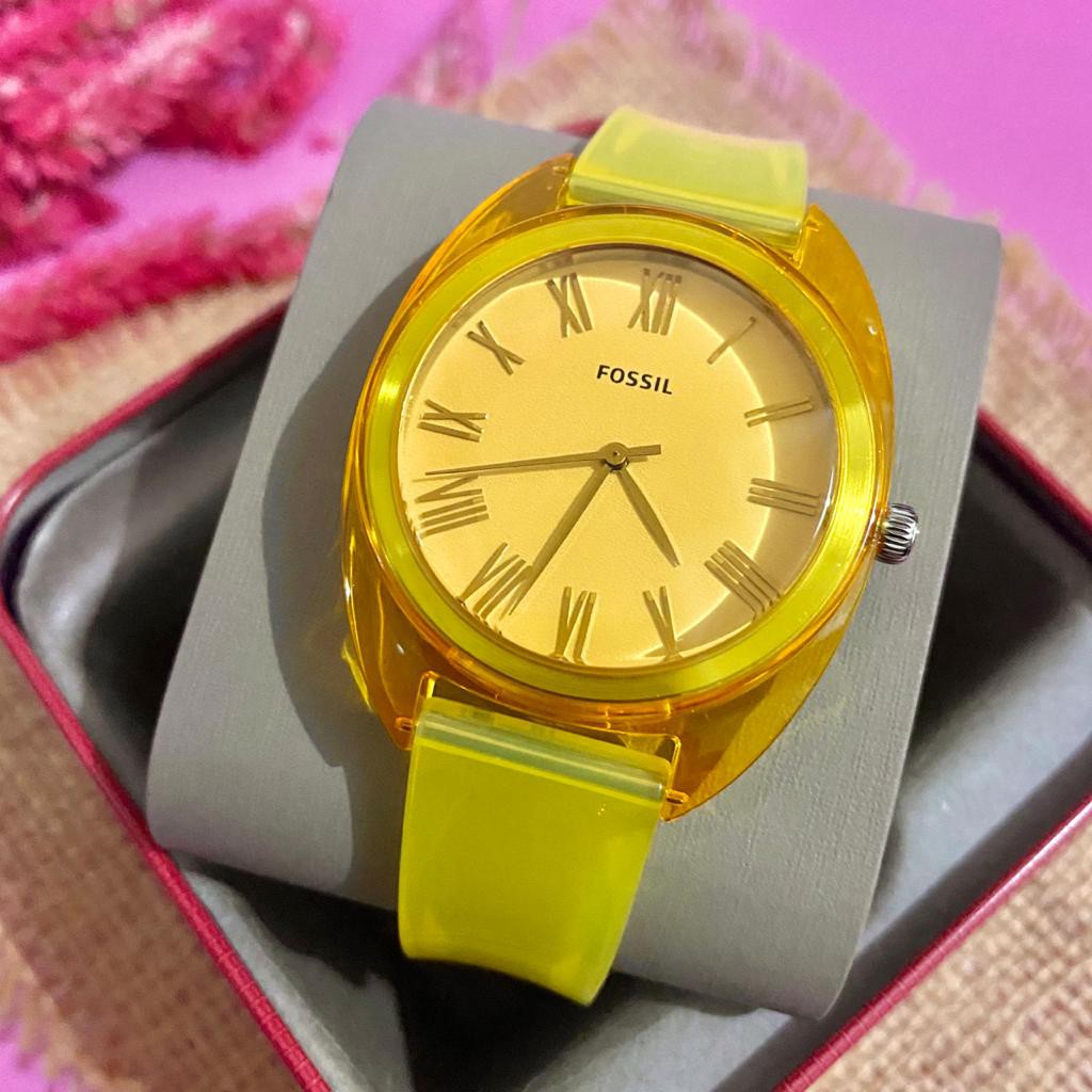 Jude Three-Hand Yellow Silicone Watch ES4860