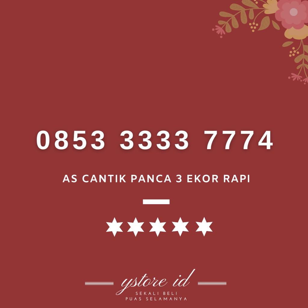 MINIMALIS NOMOR CANTIK AS KARTU PERDANA TELKOMSEL 4G 777 4