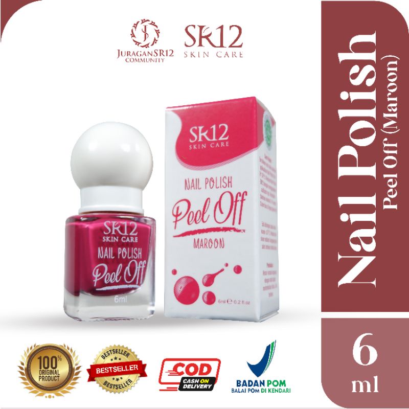 KUTEK SR12 HALAL / NAIL POLISH PEEL OFF / KUTEK KELUPAS WATER BASED NON ALKOHOL / CAT KUKU BPOM