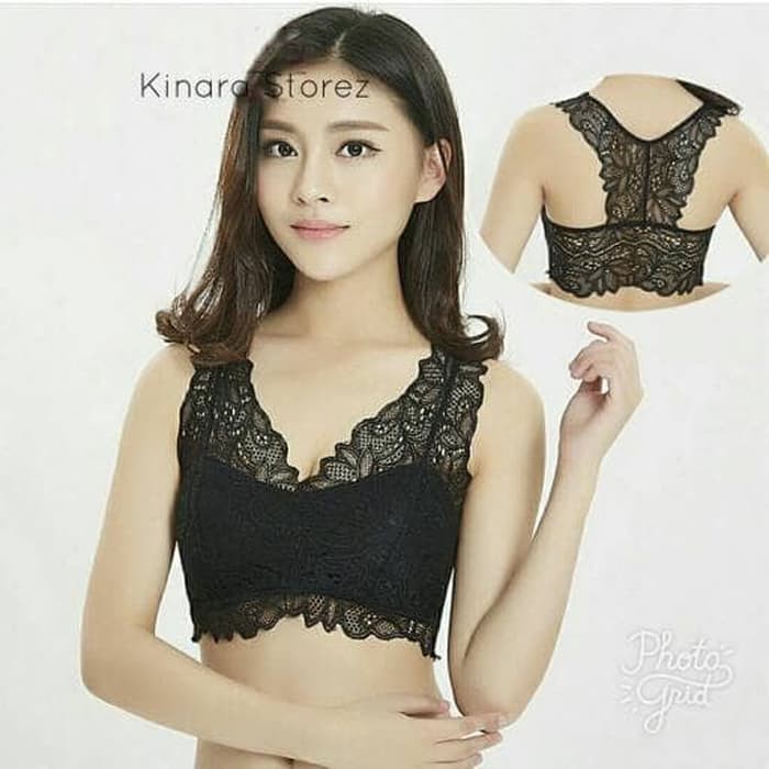 Bralette Bra Tanktop Renda Bunga Brukat Fashion Seksi