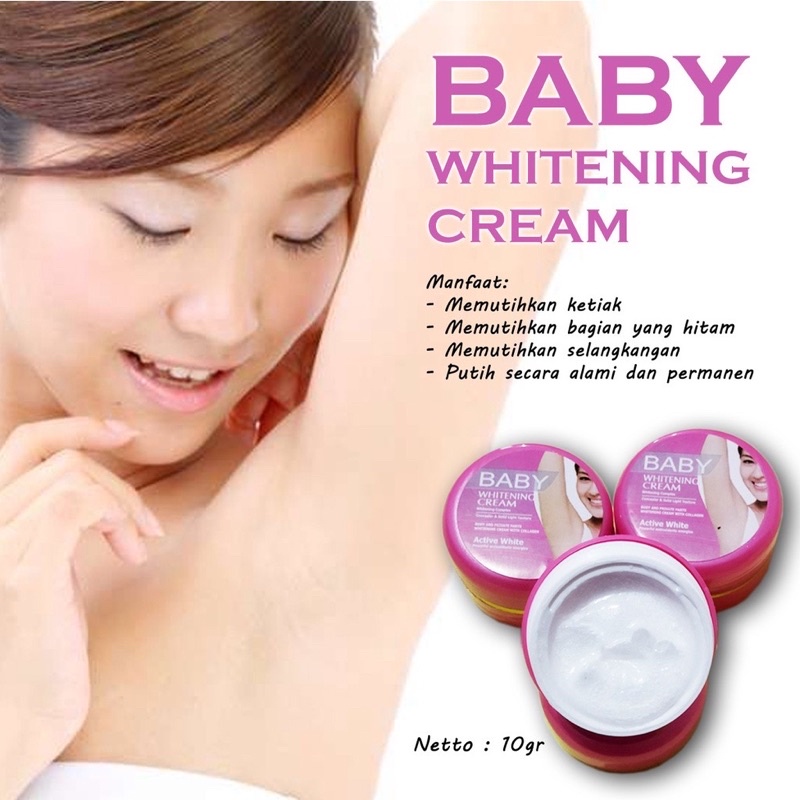 BISA C0D - Baby Whitening Krim - Cream Pemutih Badan, Ketiak, Leher dan Selangkangan