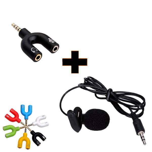 Paket Splitter Audio + Clip On Microphone