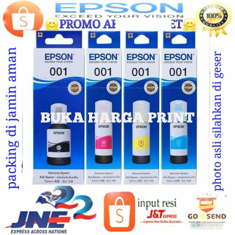 Epson 001 Black Color Ink Original Printer L4150, L4160, L6160, L6170, L6190