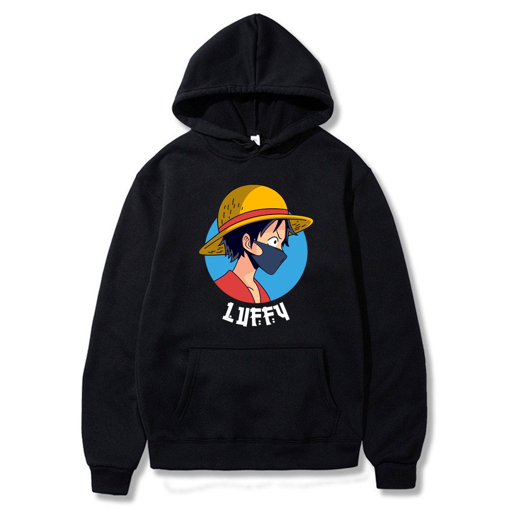 Luffy The Mask Jumper Hoodie II Sweater Hoodie Anime II Sweter Oblong Topi Sz M - XL ( Pria &amp; Wanita / Anak &amp; Dewasa )