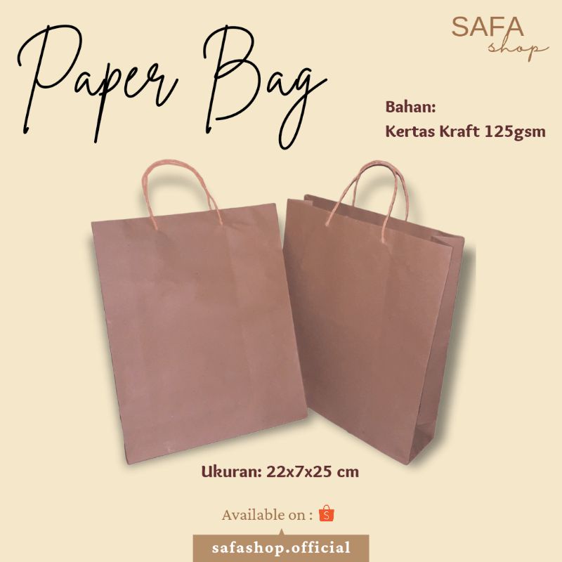 

[TAMBAH PAPER BAG] Paper Bag ukuran 22x7x25 cm by Safashop29