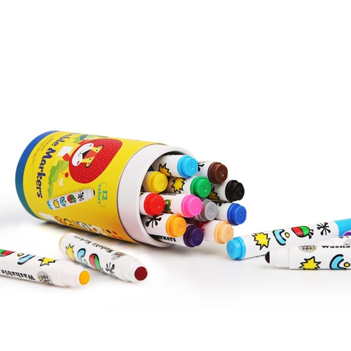 

Hari Ini Joan Miro Special Round Tip Washable Marker 12 Colors Spidol Warna Terlaris