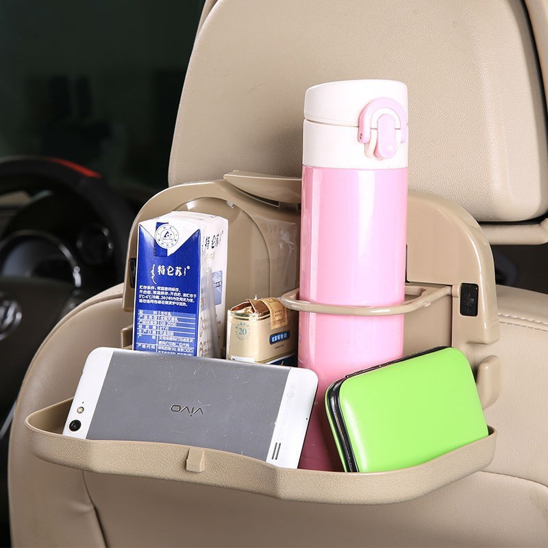 Travel Dining Car Tray Meja Lipat Portable Mobil Organizer Botol Makan