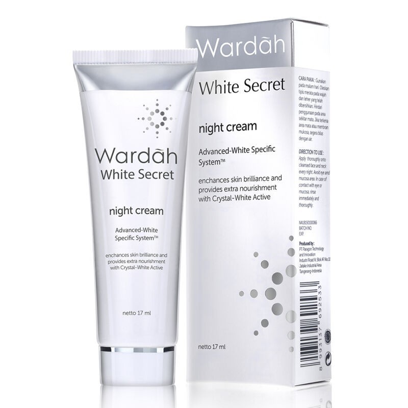 Wardah Crystal Secret Night Cream 15ml | Wardah White Secret Night Cream 17ml