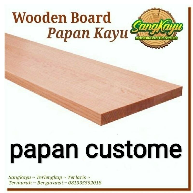 Papan kayu custome wooden board bahan daun meja kayu plate piring nampan tatakan coaster baki