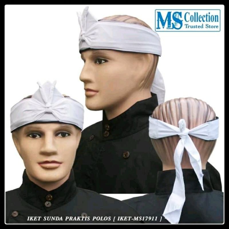 iket sunda praktih putih polos