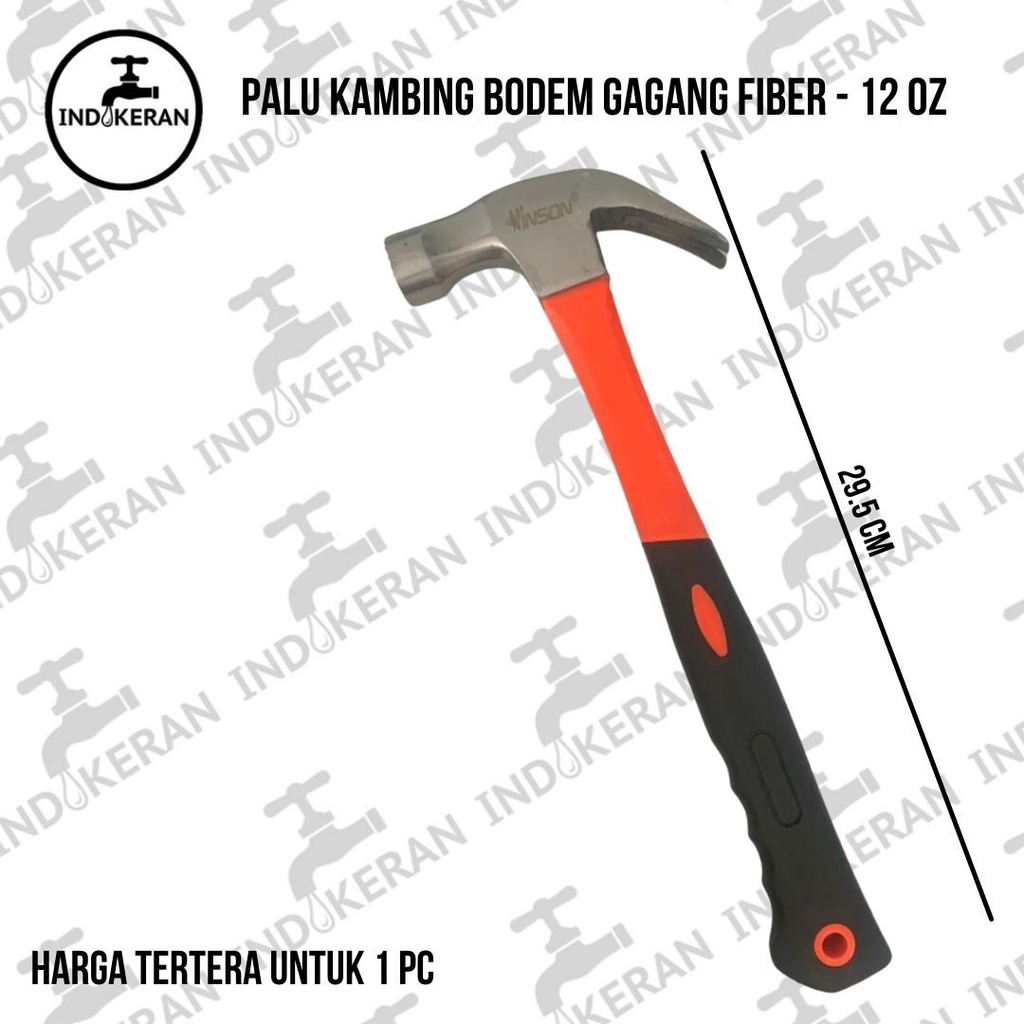 INDOKERAN - Palu Kambing Bodem Gagang Fiber - 12 Oz - High Quality