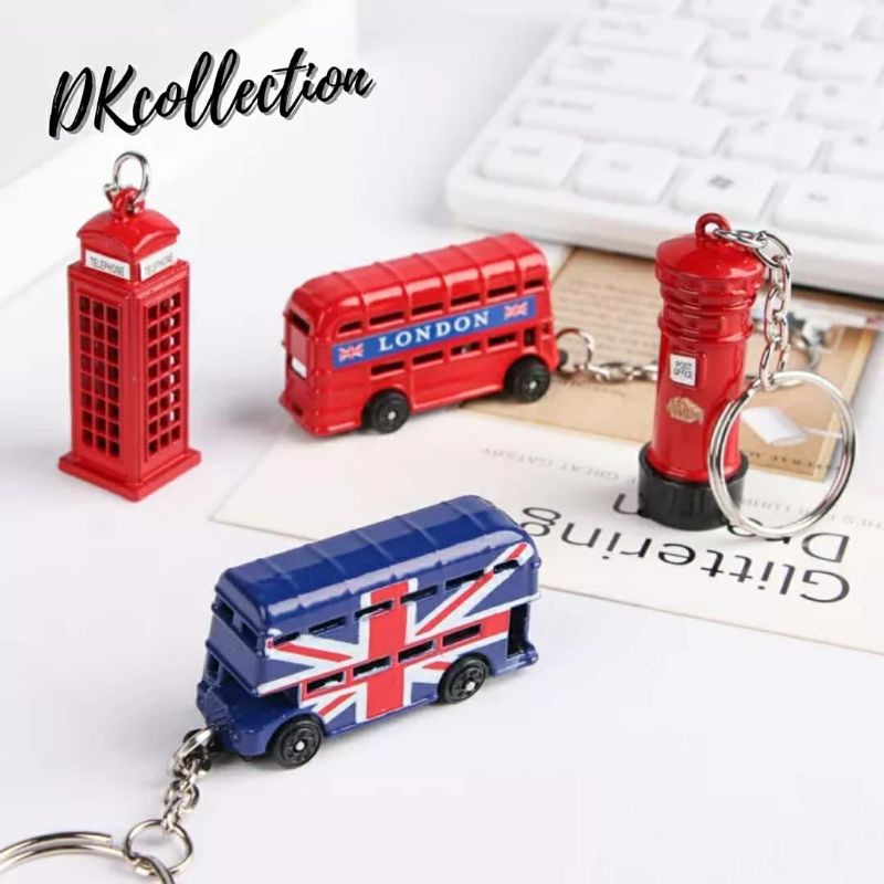 gantungan kunci miniatur kotak telepon london england telephone box london england