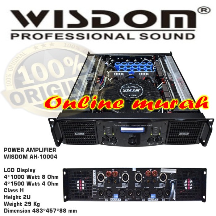 power amplifier wisdom ah10004 ah 10004 class h 4 channel original