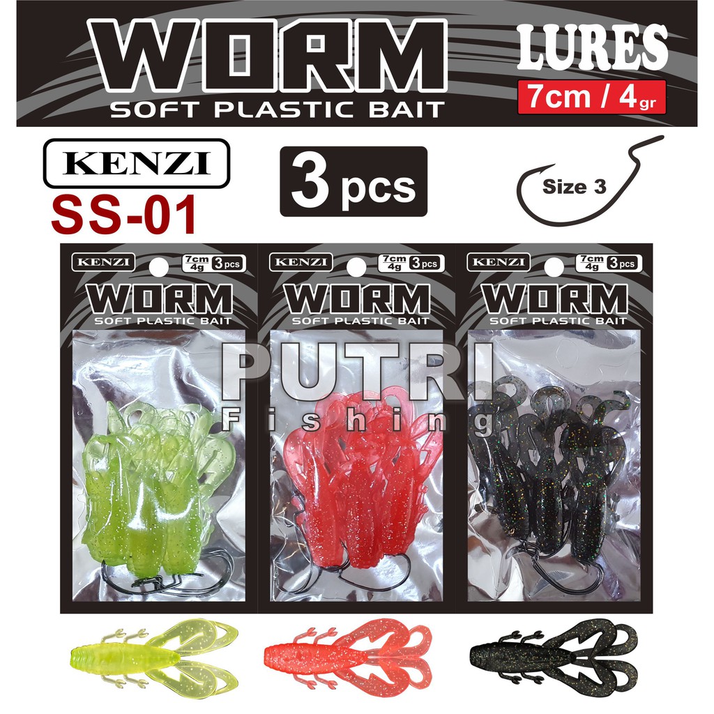 Soft Lure Bait Udang Cumi Cacing LD01 BY01 SS01