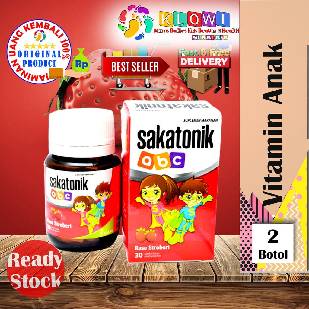 ( 2 Botol ) SAKATONIK ABC STRAWBERY ISI 30