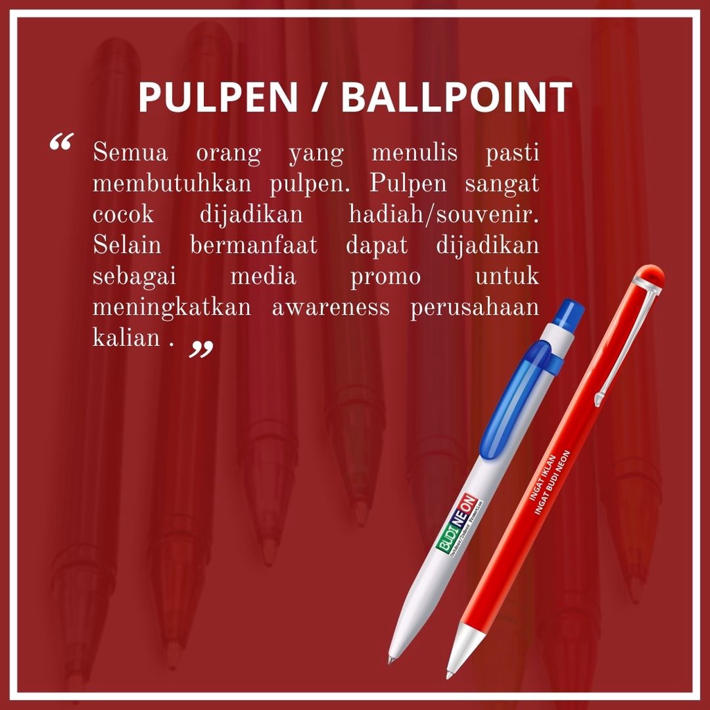 

PULPEN BOLPOIN SOUVENIR (ready by order)