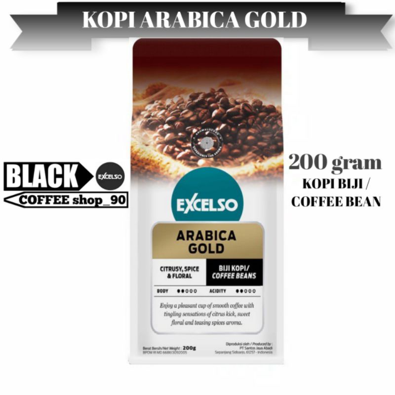 

kopi excelso arabica gold @200 gr (biji kopi/COFFEE BEANS)