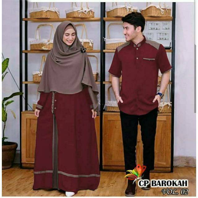 CP BAROKAH, COUPLE PASANGAN, MOSCREPE, GAMIS HIJAB MUSLIM, DRESS MAXY