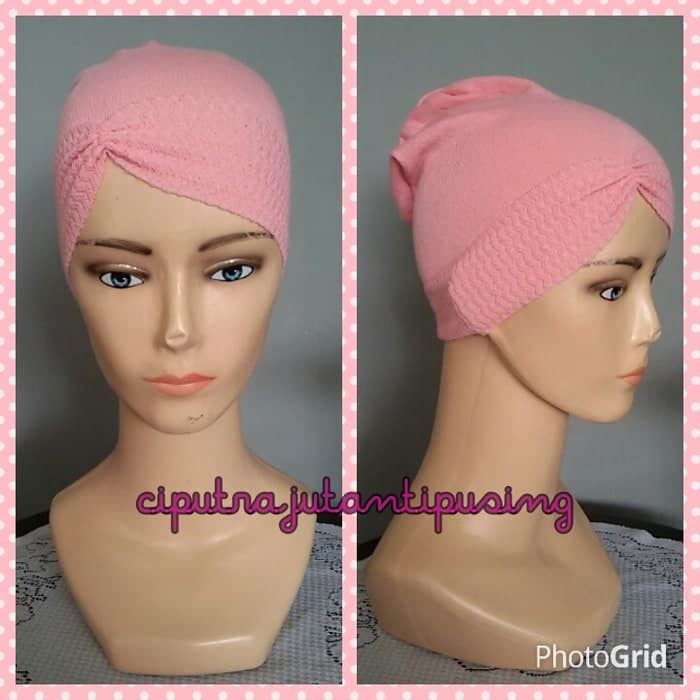 LS 104 - Bandana Ciput Rajut Kerut Premium Anti Pusing Inner Hijab Model Kupluk Kerut