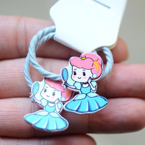 Ikat Karet Rambut Anak Disney Korea styel Motif Princess Elsa Frozen/Mermaid/Aurora/Snow White