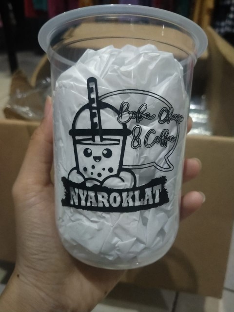 Cup Plastik Cup Printing Sablon Cup Gelas Sablon 16oz Cup Murah Cup 16 Oz Cup 14 Oz Cup 12 Oz