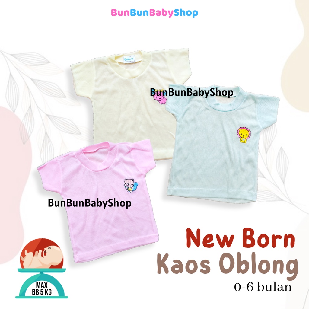 Baju Bayi Lengan Pendek Kaos Oblong Polos Bordir Unisex Atasan Laki Perempuan Perlengkapan Baru Lahir Peralatan Baby New Born Bunbunbabyshop