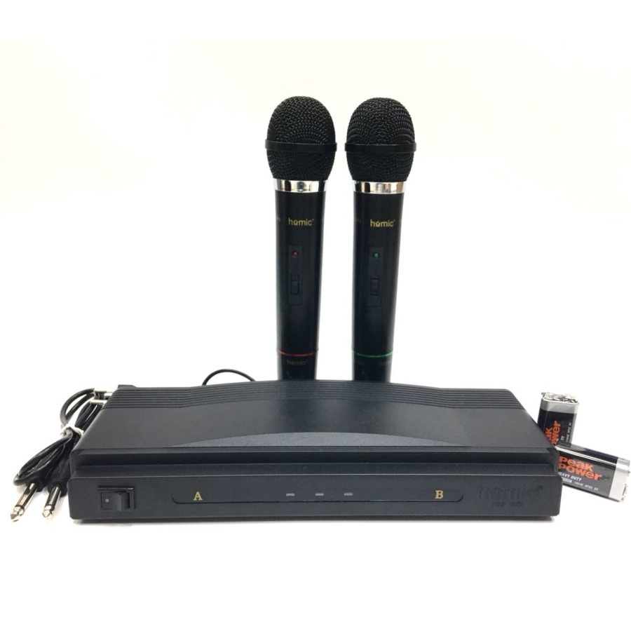 HOMIC HM-306 Mic Wireless Tanpa Kabel Mikrofon Karaoke Double 2 Pcs Original