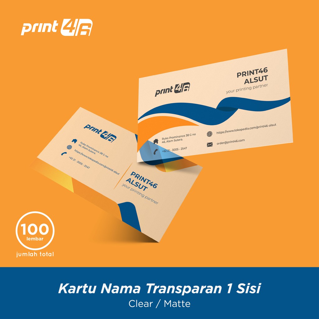 

Kartu Nama Transparan Clear / Matte