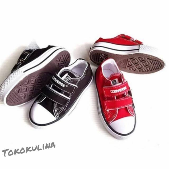 SEPATU SNEAKERS ANAK PEREMPUAN CONVERSE ALLSTAR VELCRO DAN TALI COD (Bayar di Tempat)