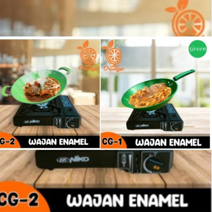 ✼ Wajan Enamel wajan dan teflon warna Wajan Kuali 34cm - Wajan Penggorengan Teflon 32cm {} ♝