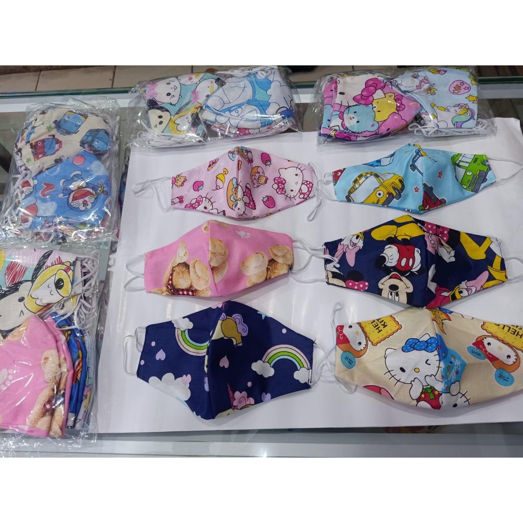 masker anak karakter kain katun masker motor/ masker motif/ masker katun/ karakter