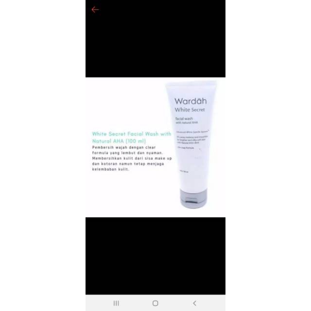 sabun wajah / facial foam white secret wardah 100 gram