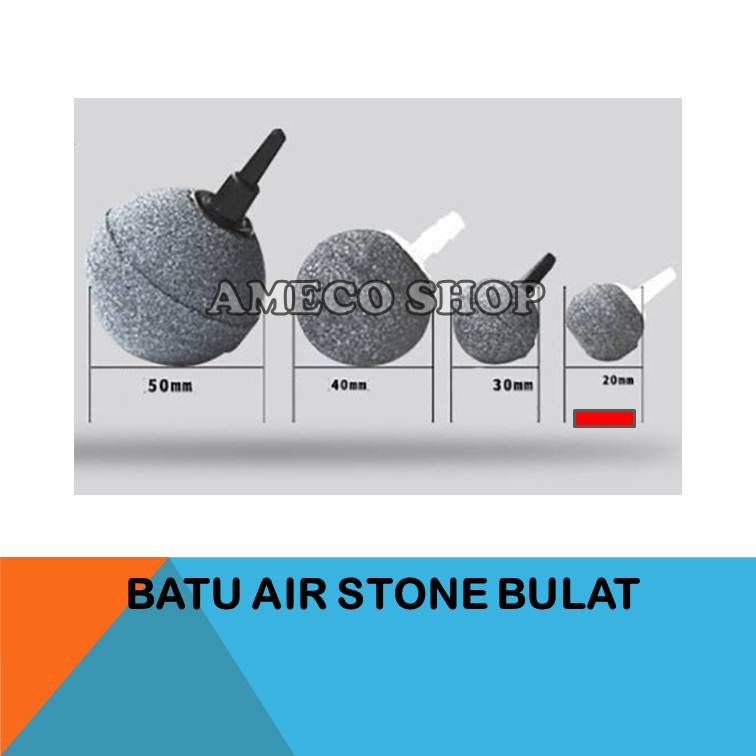 Batu Airstone Air Stone Aerator Buble Gelembung Bulat ASC 89031 D 20mm