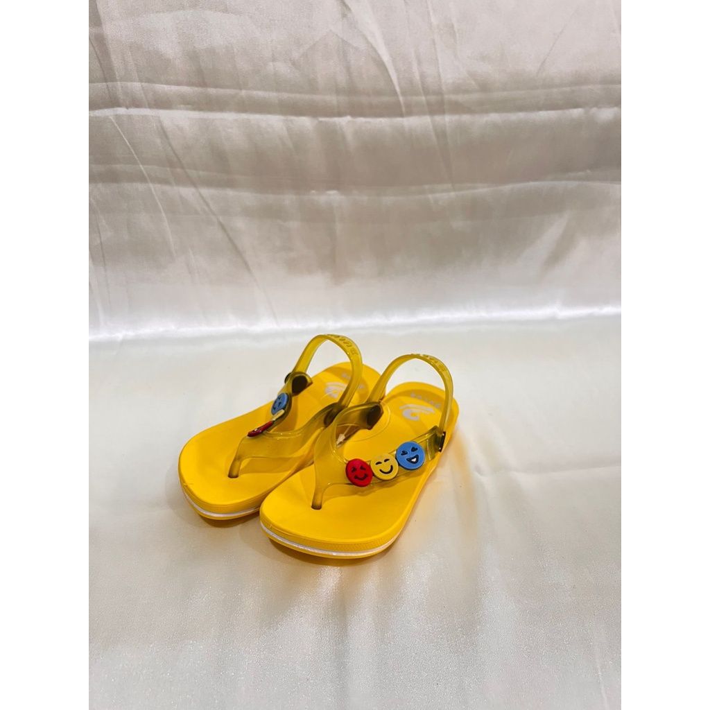 DX-397E Sandal Jepit Anak Perempuan Karakter Emoji Smile / Sandal Jepit Karet Anak Cewek Tali Belakang Merek Dulux Size 20-25