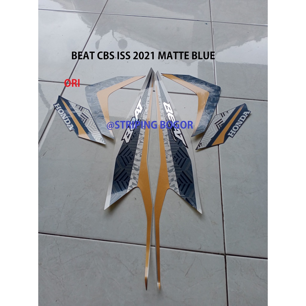 Striping Stiker Motor Honda Beat CBS ISS 2021 Matte Blue