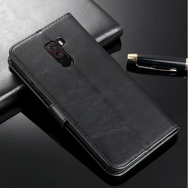 Wallet Case Pocophone f1 Flip Case Premium Leathe