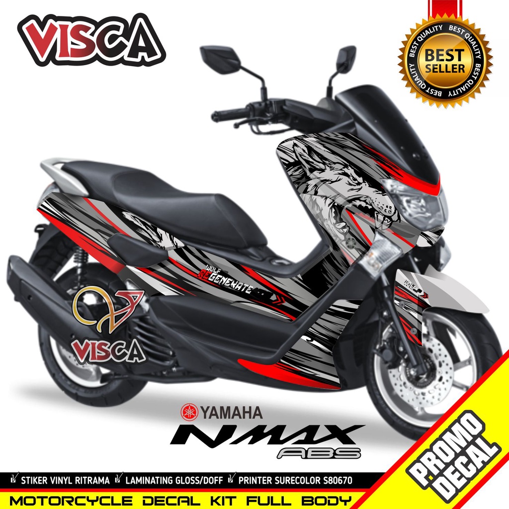Decal Nmax Old Full Body Stiker Nmax Old Striping Nmax Old Sticker Nmax old Full Blok motif wolf
