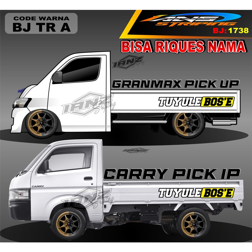 DECAL STIKER TULISAN TUYULE BOS E BAK SAMPING GRANMAX PICK UP / STICKER BAK SAMPING GRANMAX / DECAL STICKER GRANMAX PICK UP