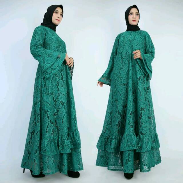 Gamis Brokat Mewah murah lebaran 2019