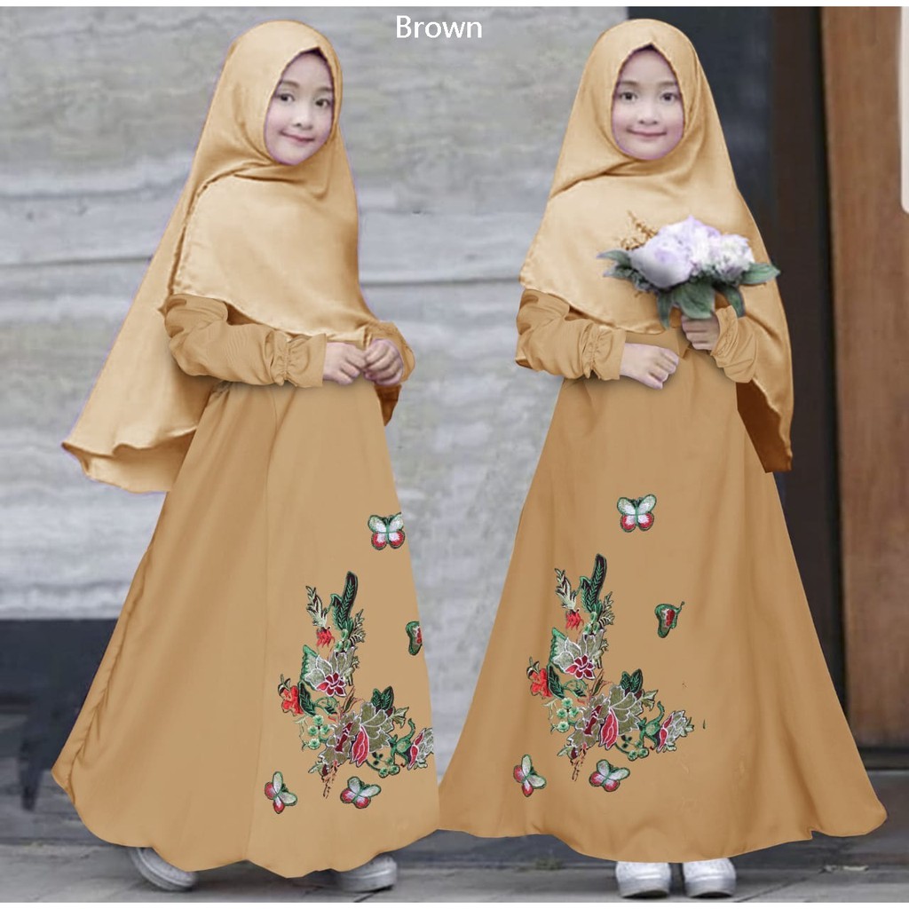 HOPYLOVY - Gamis Anak Bahan Jersey Umur 6 - 8 Tahun Sativa