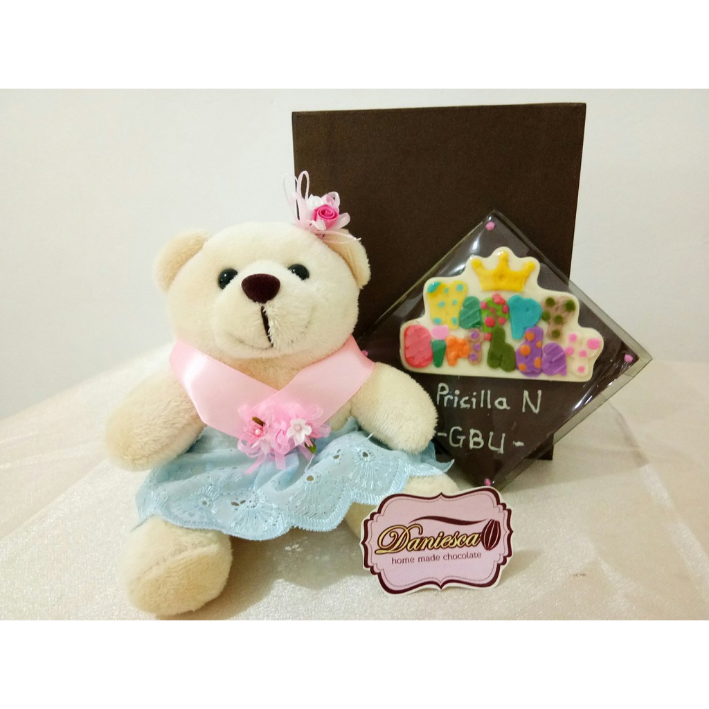

.Chococard PS2 Happy Birthdat Dan Boneka Teddy Bear Cewe 15 Cm ( ds bgr )