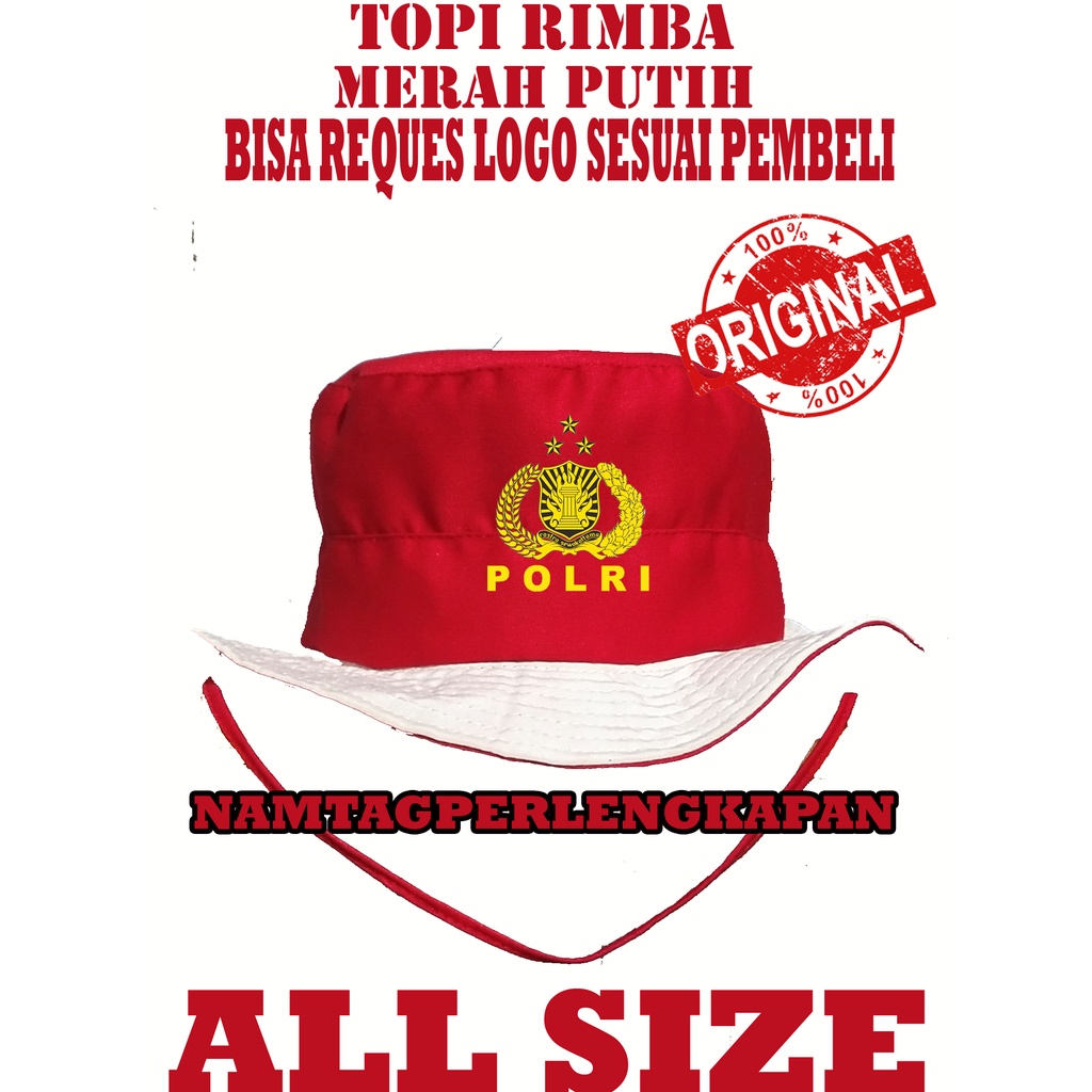 Topi Rimba Polri Merah Putih