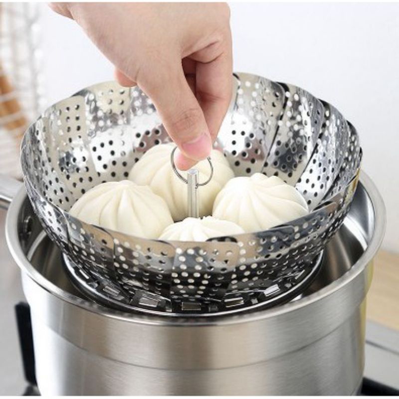 Kukusan Lipat Multifungsi - Kukusan Stainless Steel - Baskom Lipat